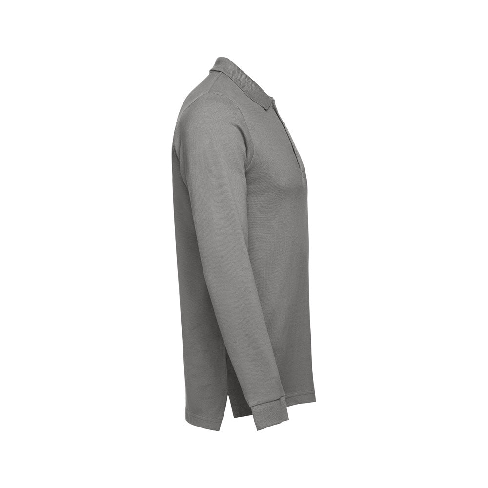 THC BERN II. Polo de manga comprida para homem em algodão cardado