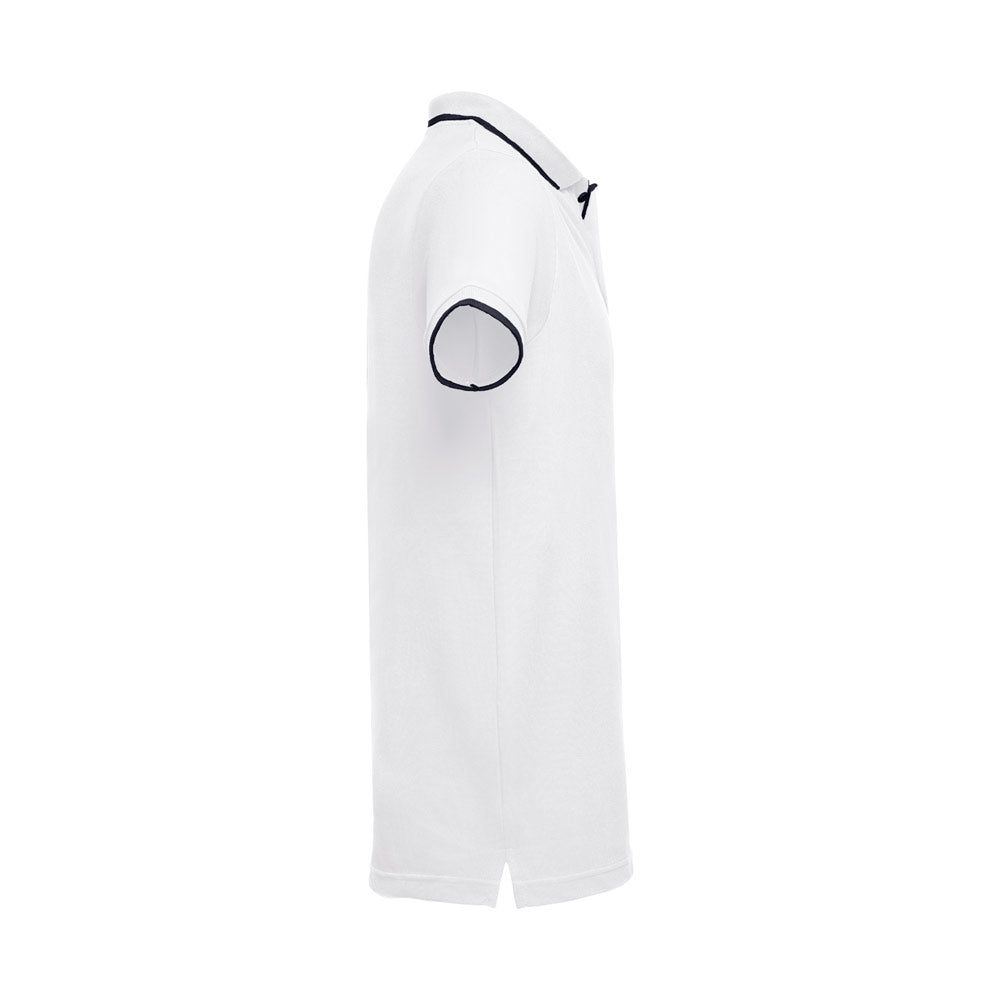 THC ROME WH. Polo bicolor para homem em algodão. Cor branca