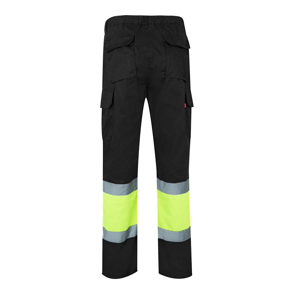 VL ATHENA. Calças bicolor em sarja (210g/m²), forradas, multibolsos, em algodão (20%) e poliéster (80%)
