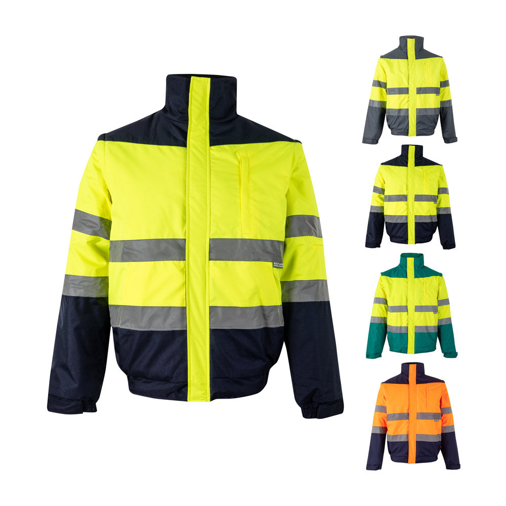 VL JUPITER LARGE. Casaco acolchoado bicolor (180g/m²) em poliéster (100%), com recobrimento de PU