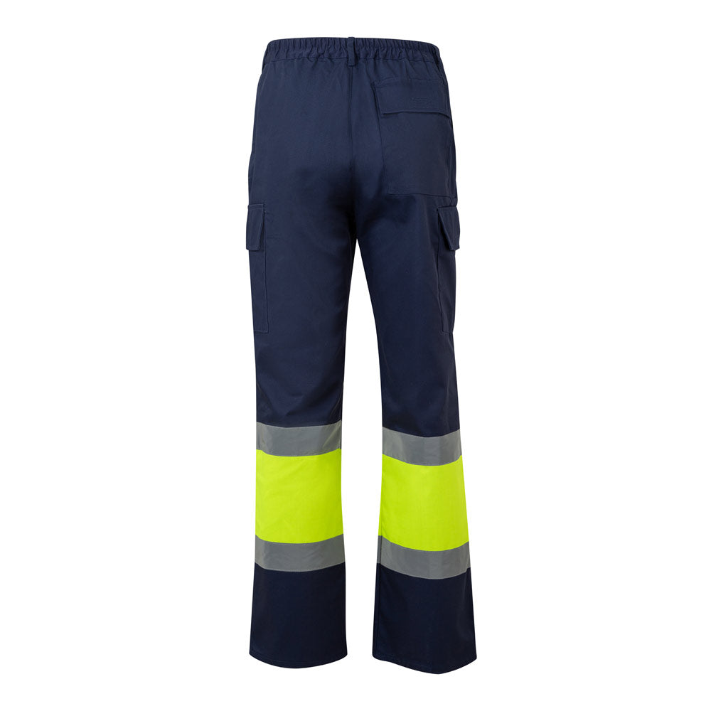 VL ARTEMIS. Calças bicolor, em sarja (190g/m²), em algodão (20%) e poliéster (80%)