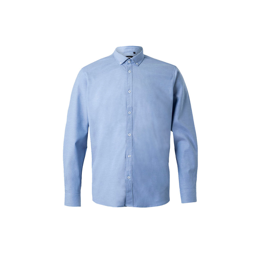 VL PRITHVI MAN. Camisa Oxford (180 g/m²) para homem em algodão (50%), poliéster (45%) e elastano (5%)