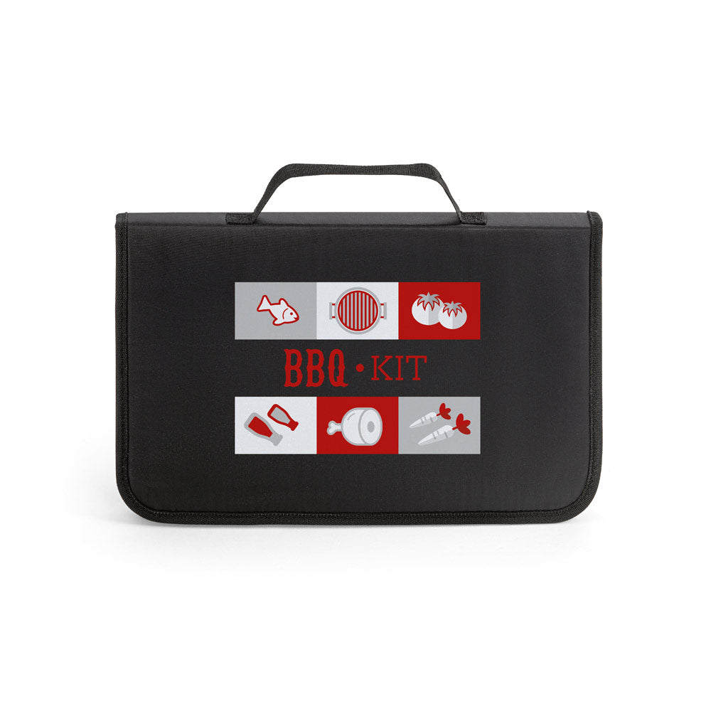 FLARE. Conjunto de 5 peças para barbecue em madeira e aço inoxidável e uma tábua em bambu