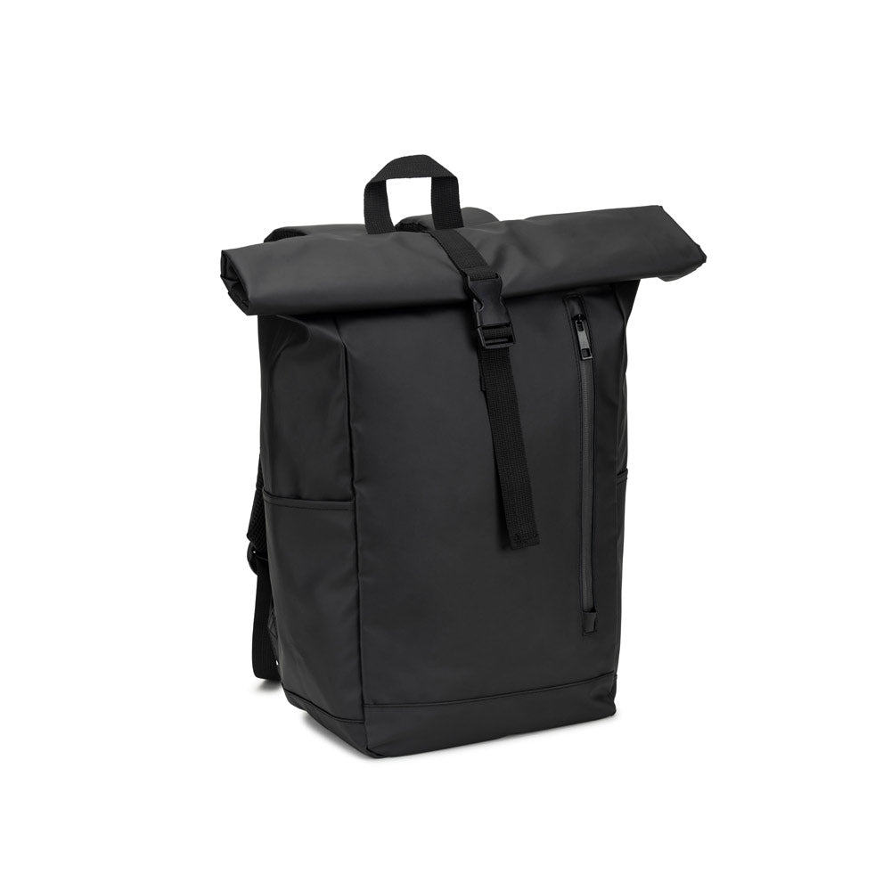 OSASCO BPACK. Mochila "Roll top" com design em sistema de fecho que permite enrolar a parte superior até ajustar ao volume da mochila em poliéster reciclado 600D