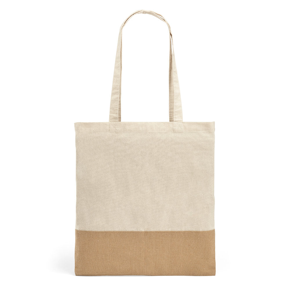 MERCAT. Saco 100% algodão (160 g/m²) com detalhes em imitação de juta