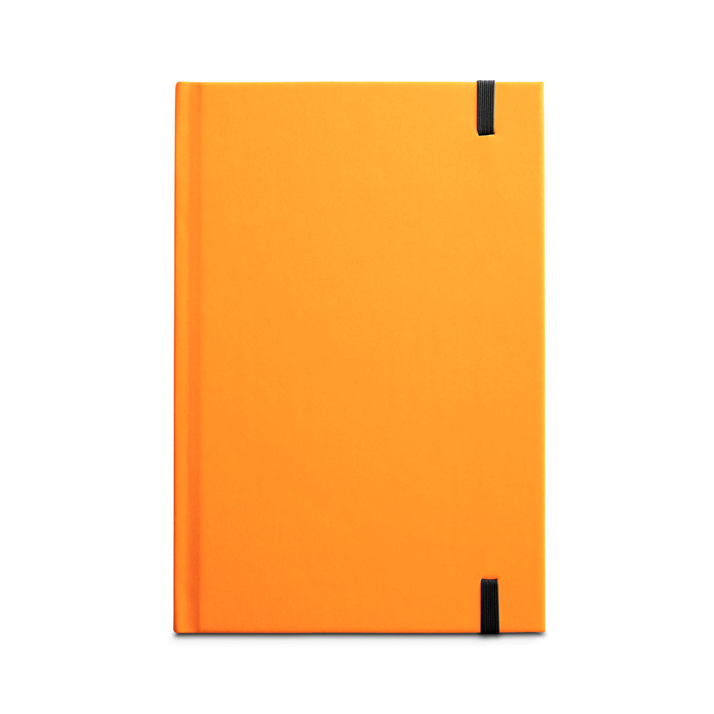 WATTERS. Bloco de notas A5 em PU fluorescente com folhas pautadas