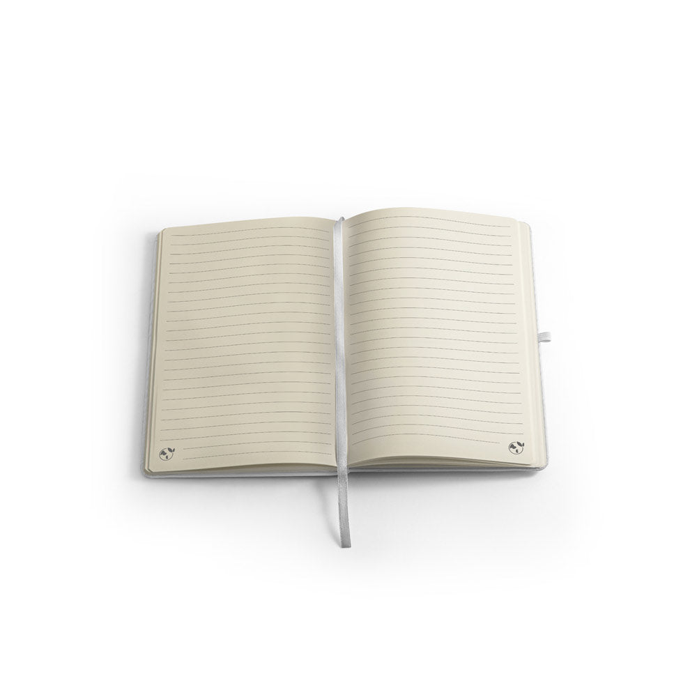 ANNE SUB. Bloco de notas A5 em poliéster reciclado (100% rPET) 300D, ideal para personalização em sublimação