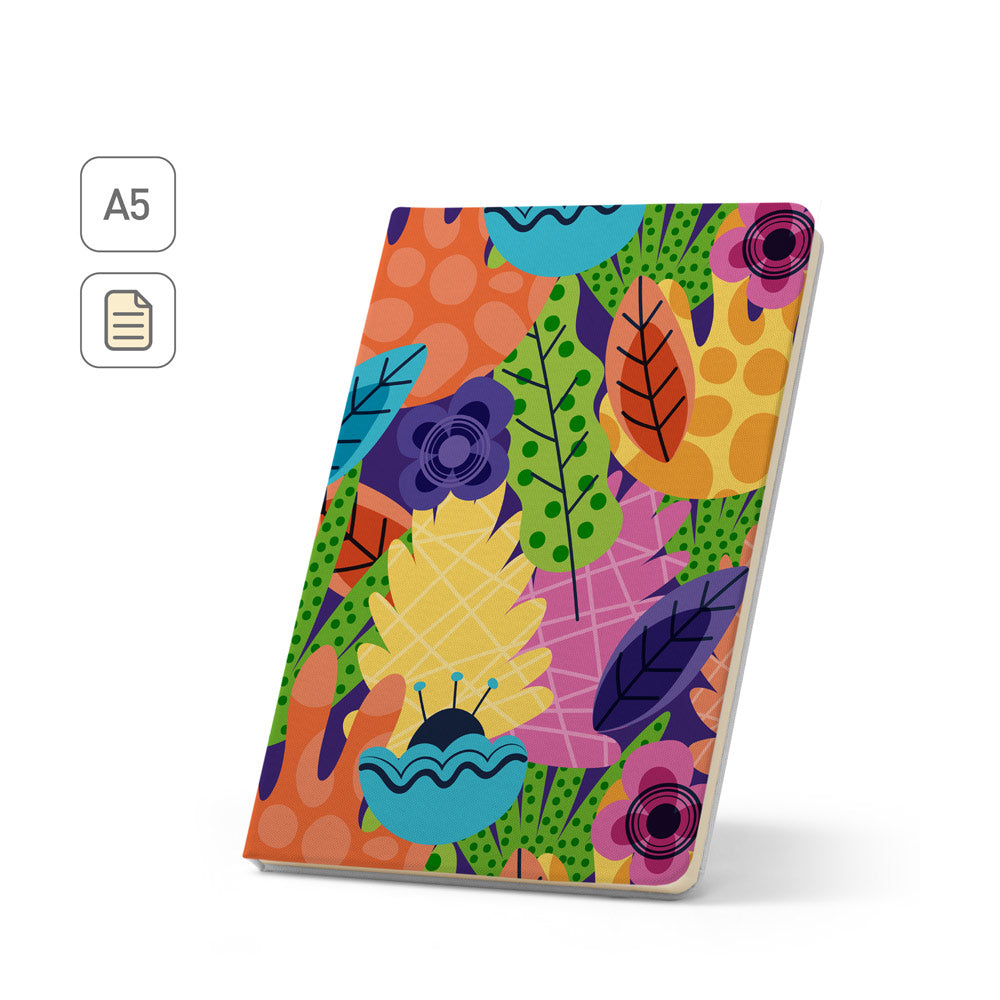ANNE SUB. Bloco de notas A5 em poliéster reciclado (100% rPET) 300D, ideal para personalização em sublimação