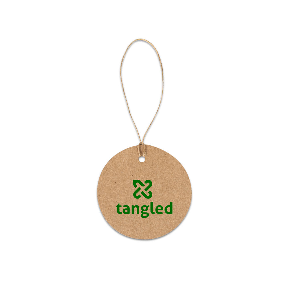 LABEL ROUND. Etiqueta em papel 100% reciclado (700 g/m²) com formato circular