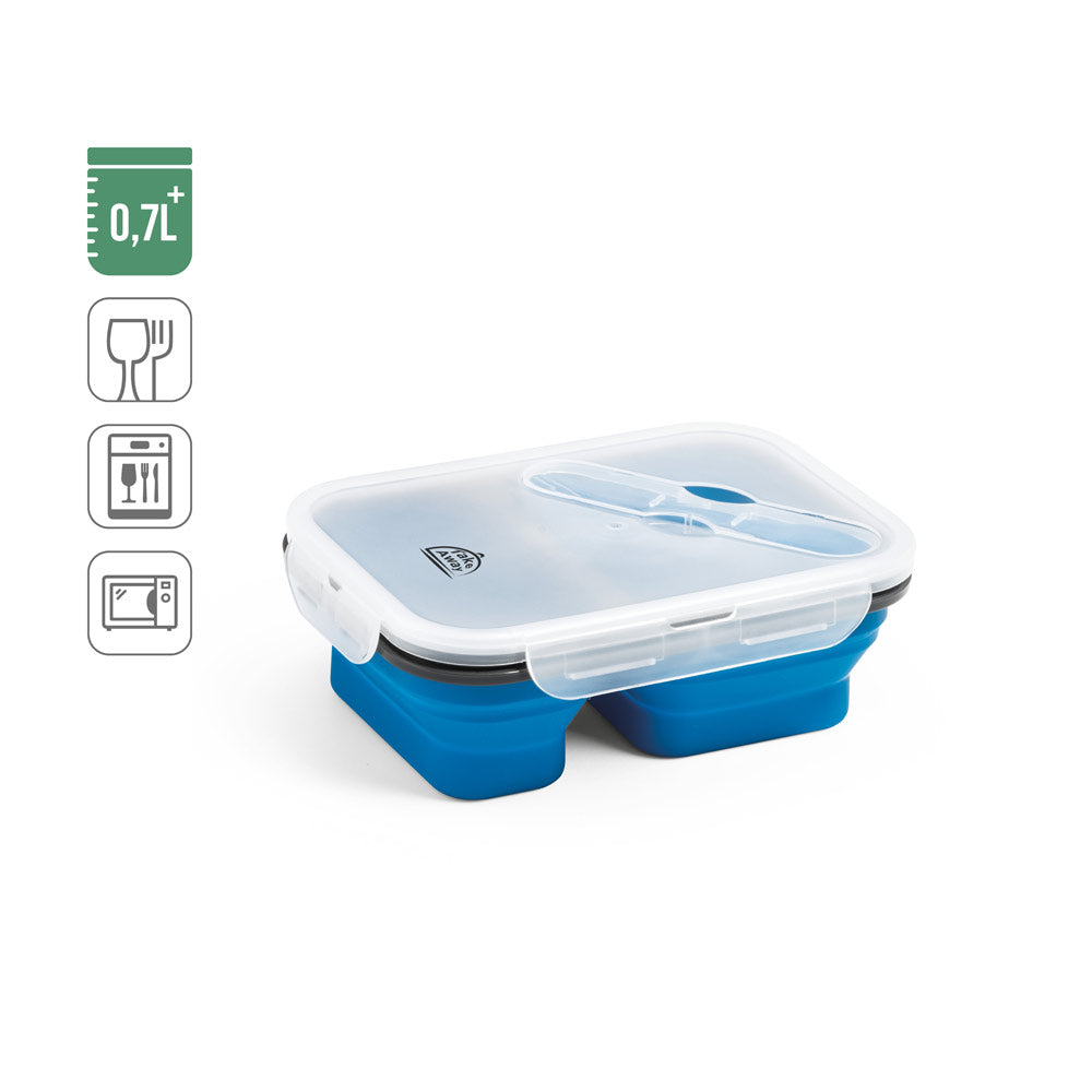 DILL. Lancheira. Caixa hermética retrátil em silicone e PP (480 e 760 mL)
