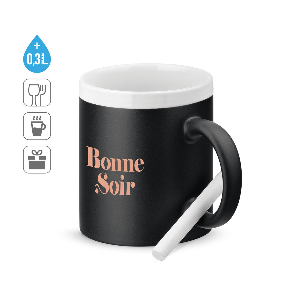 CHALKIE. Caneca em cerâmica 360 mL