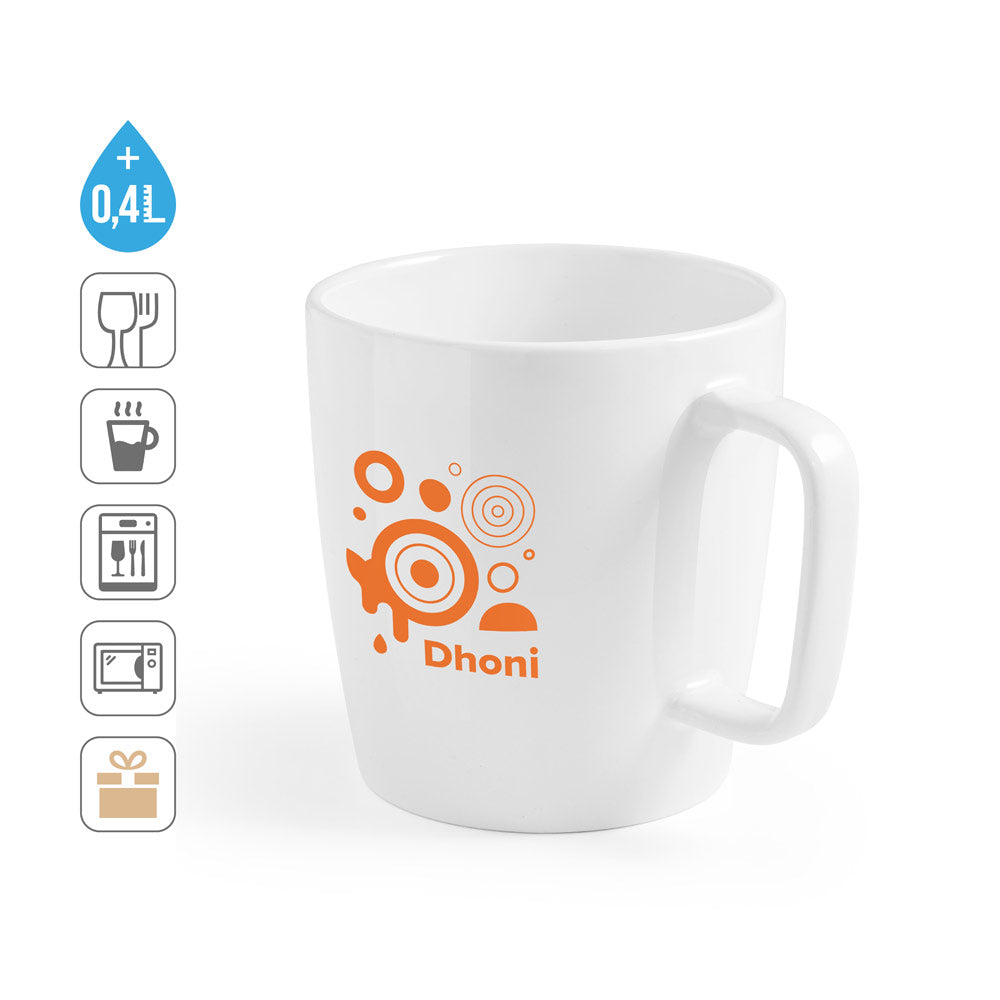 DHONI WHITE. Caneca em cerâmica 450 mL