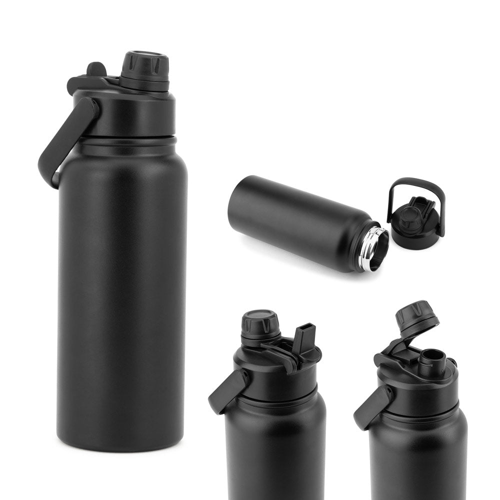 ALCARAZ. Garrafa em aço inoxidável (90% reciclado), com parede dupla isolada a vácuo