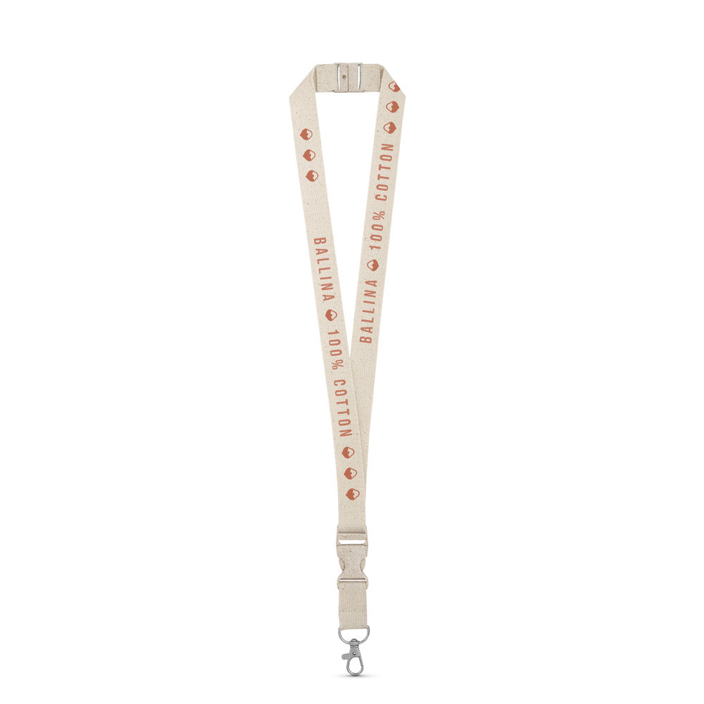 BALLINA. Lanyard 100% algodão com mosquetão em metal