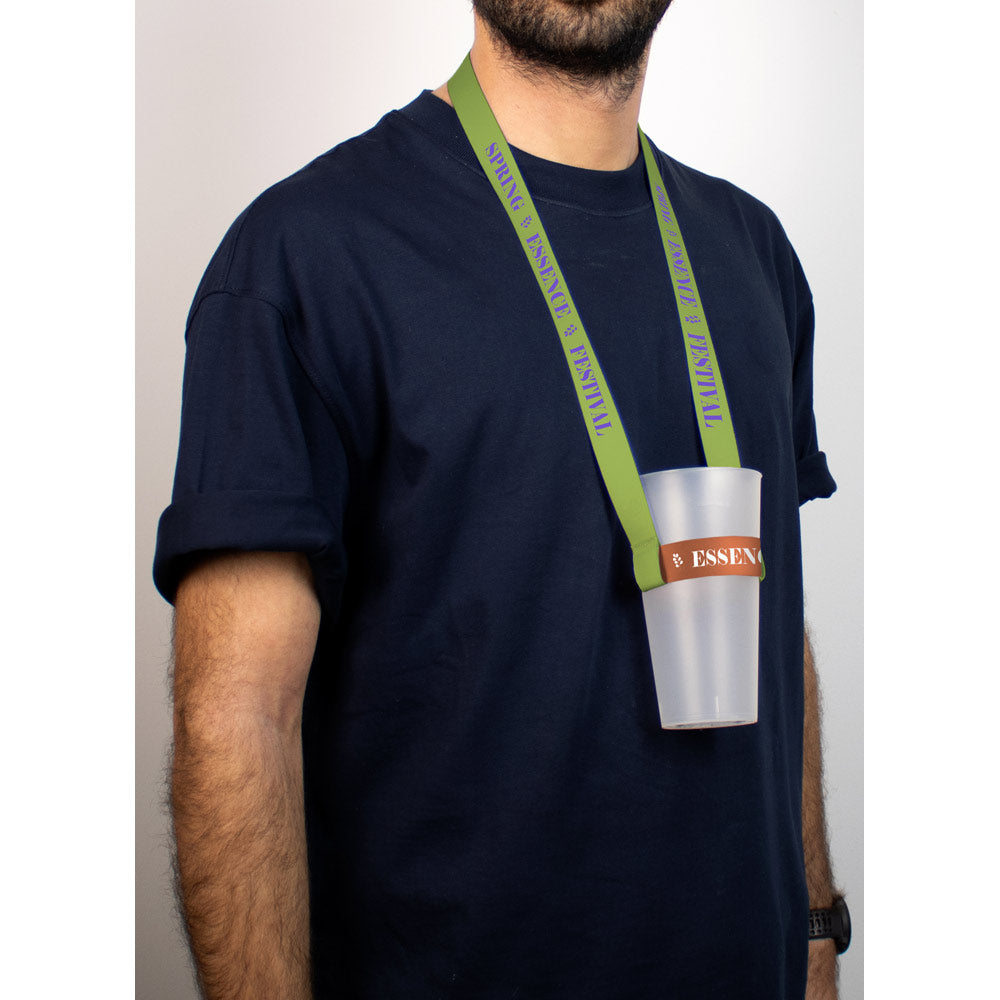 SHEFFIELD. Lanyard e porta copos para sublimação em poliéster
