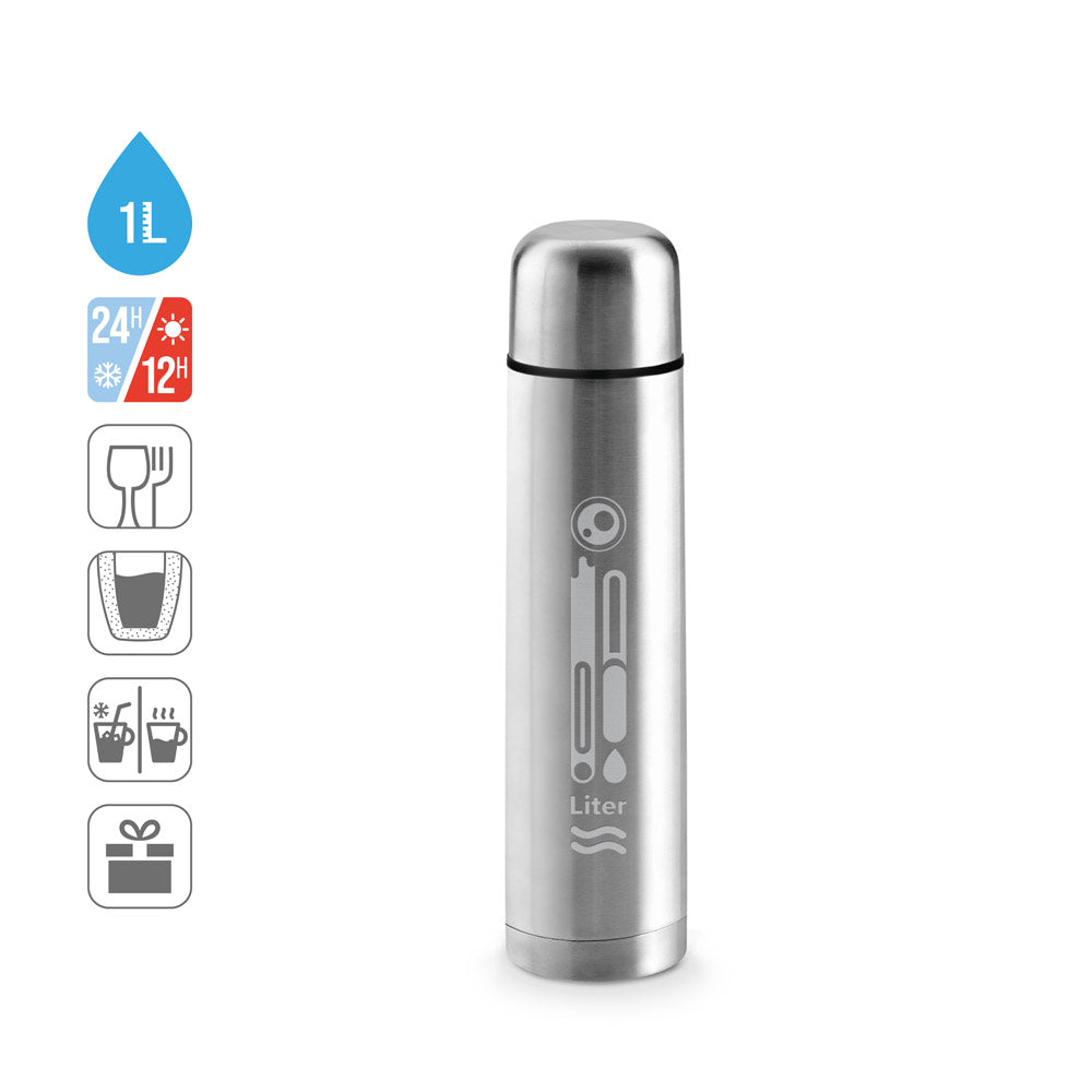 LITER. Garrafa térmica em aço inoxidável 1000 mL