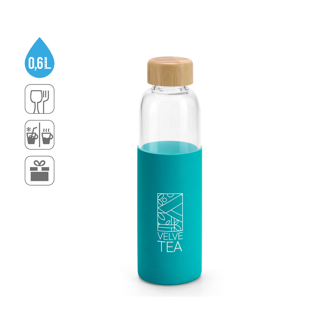 DAKAR. Garrafa em vidro borossilicato e bambu 600 mL
