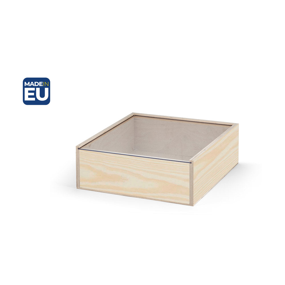 BOXIE CLEAR L. Caixa de madeira L