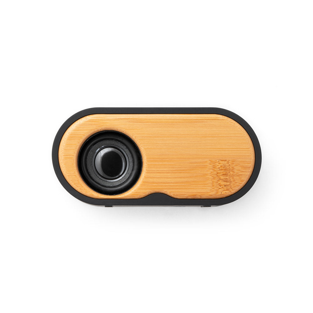 TILLY. Coluna de som portátil de 3W com 5h de autonomia em bambu e ABS reciclado (100% rABS)