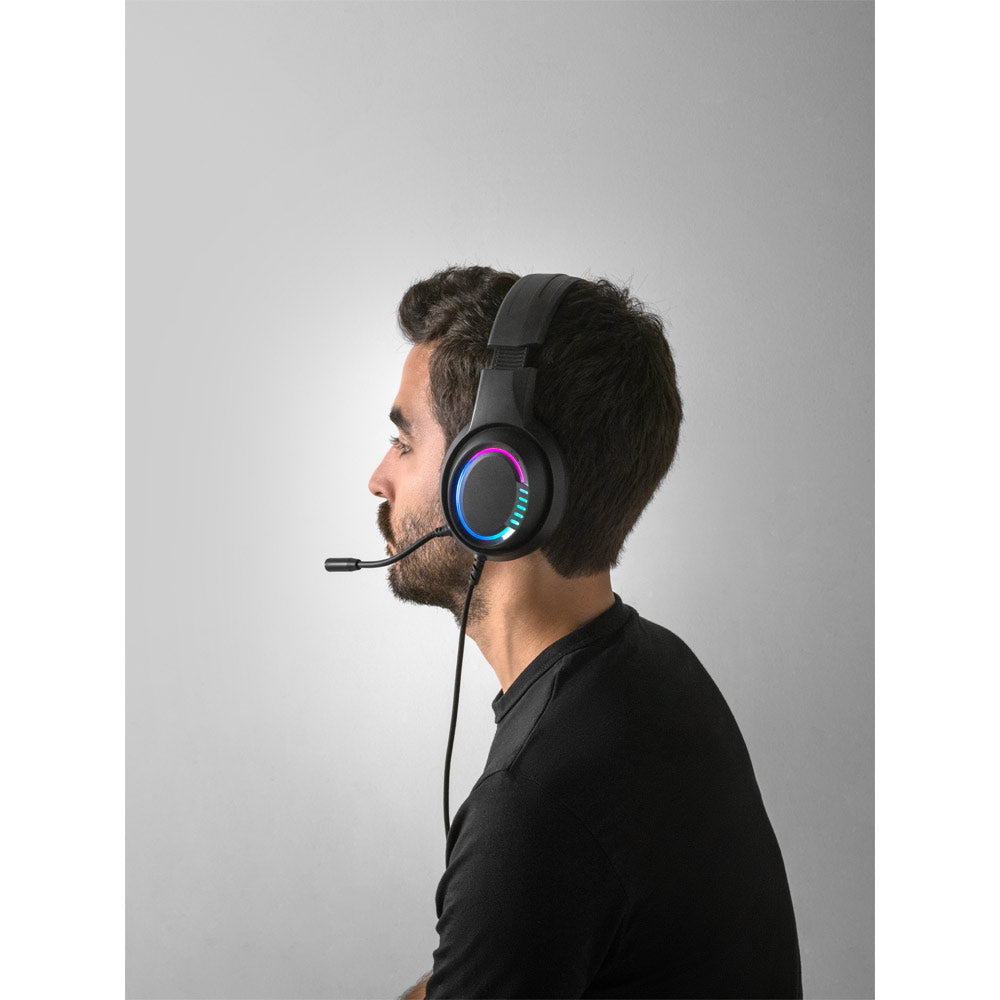 Thorne Headset RGB. Auscultadores gaming com cabo 2m, microfone e luzes LED RGB em ABS