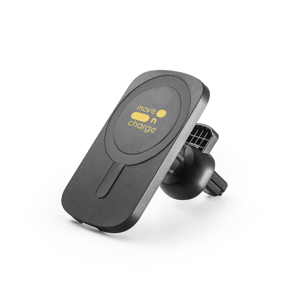 KOCH. Suporte de smartphone para automóvel com carregador magnético wireless 15W em ABS reciclado (100% rABS)