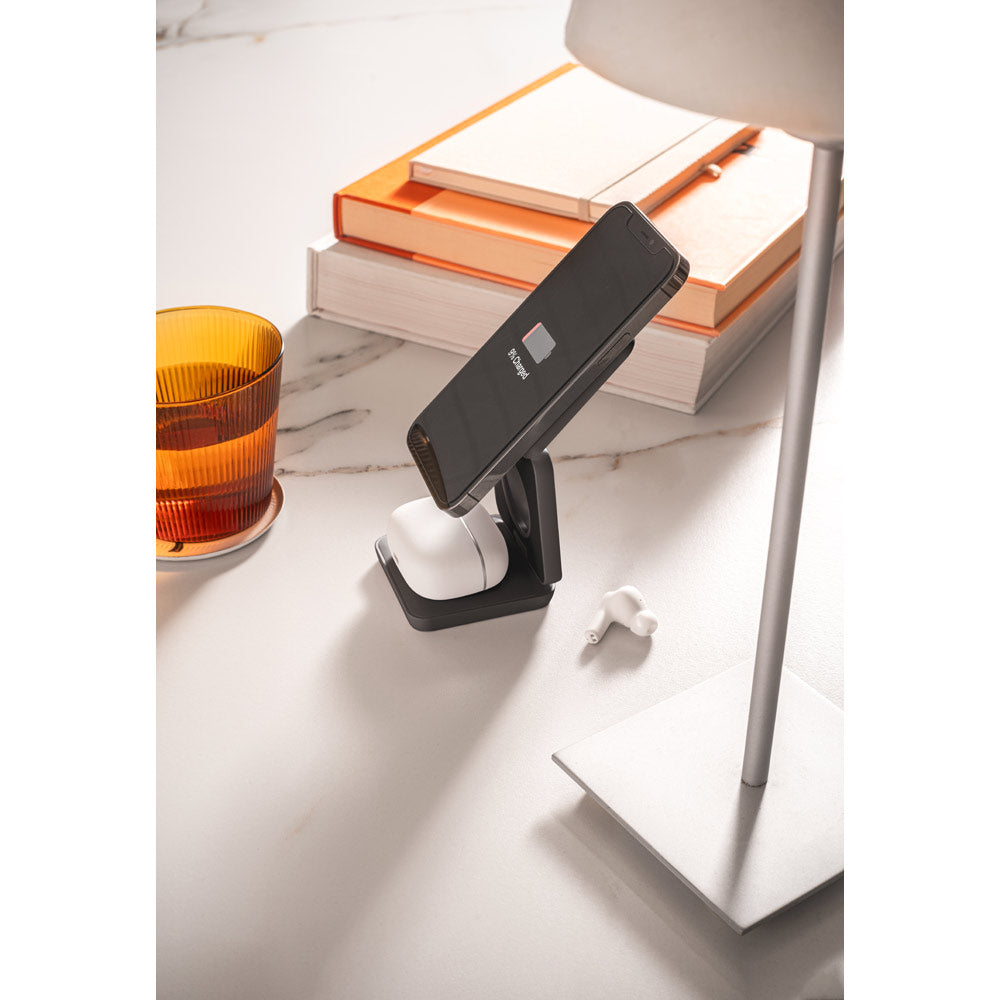 BROGLIE. Carregador magnético wireless super rápido 15W 4 em 1 em ABS reciclado (100% rABS)