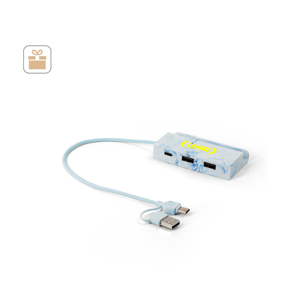 BERNERS HUB. Hub em ABS reciclado com as principais entradas e saídas
