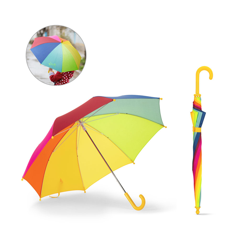 OLIVIA. Guarda-chuva colorido para criança de 19" em poliéster 190T