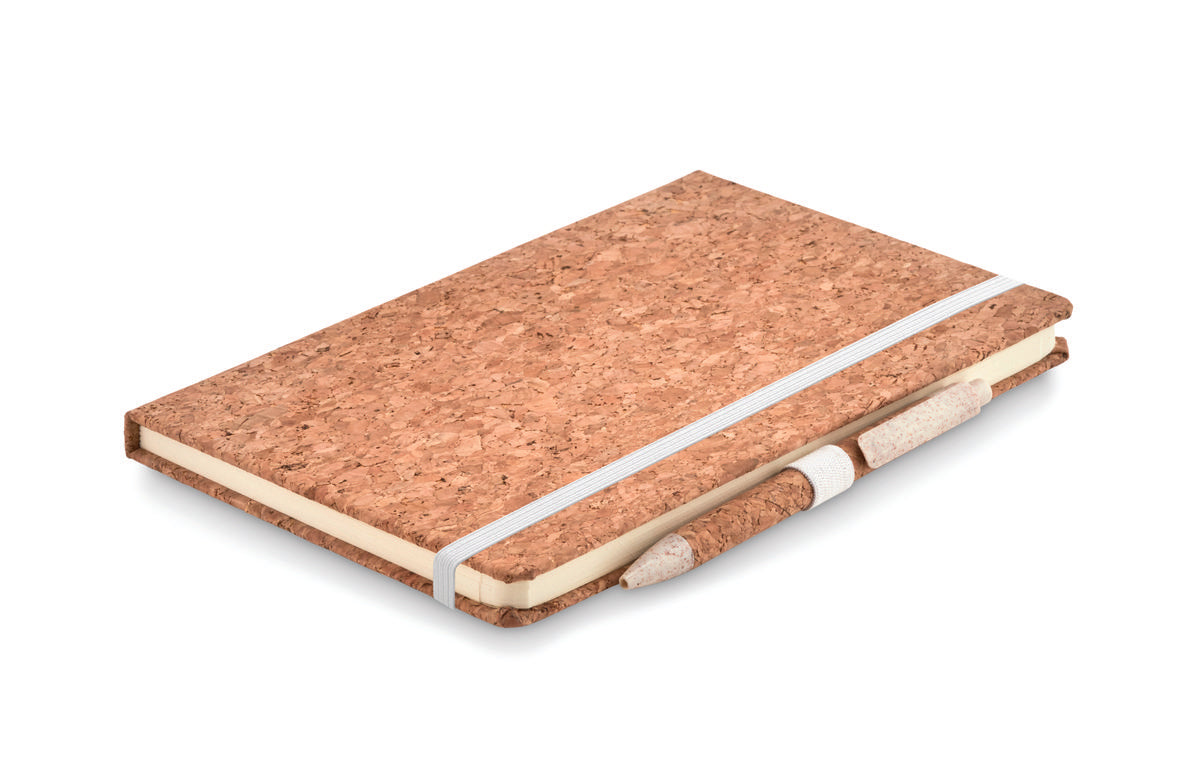 Set Bloco A5 E Caneta Cortiça