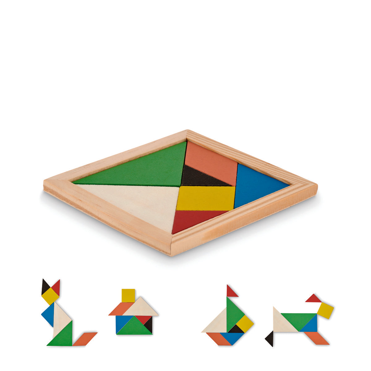 Puzzle Tangram Em Madeira