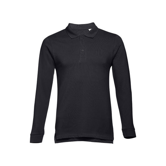 THC BERN II. Polo de manga comprida para homem em algodão cardado