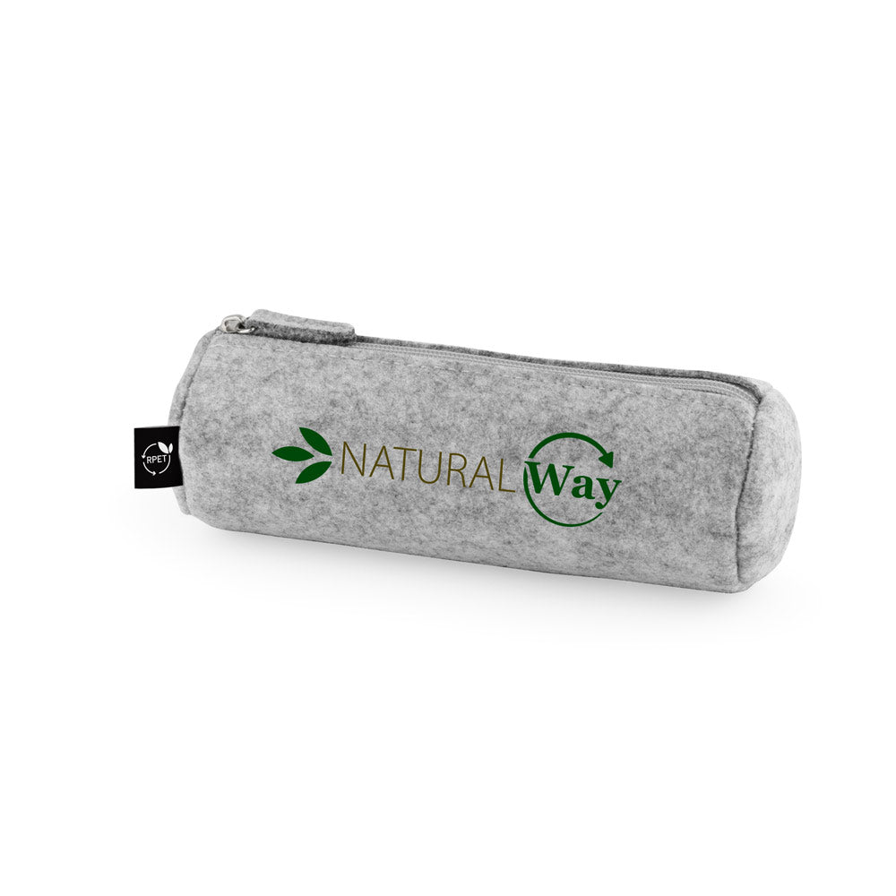 NOMAD. Estojo multifunções em feltro reciclado (100% rPET), com régua, lápis, borracha e afia