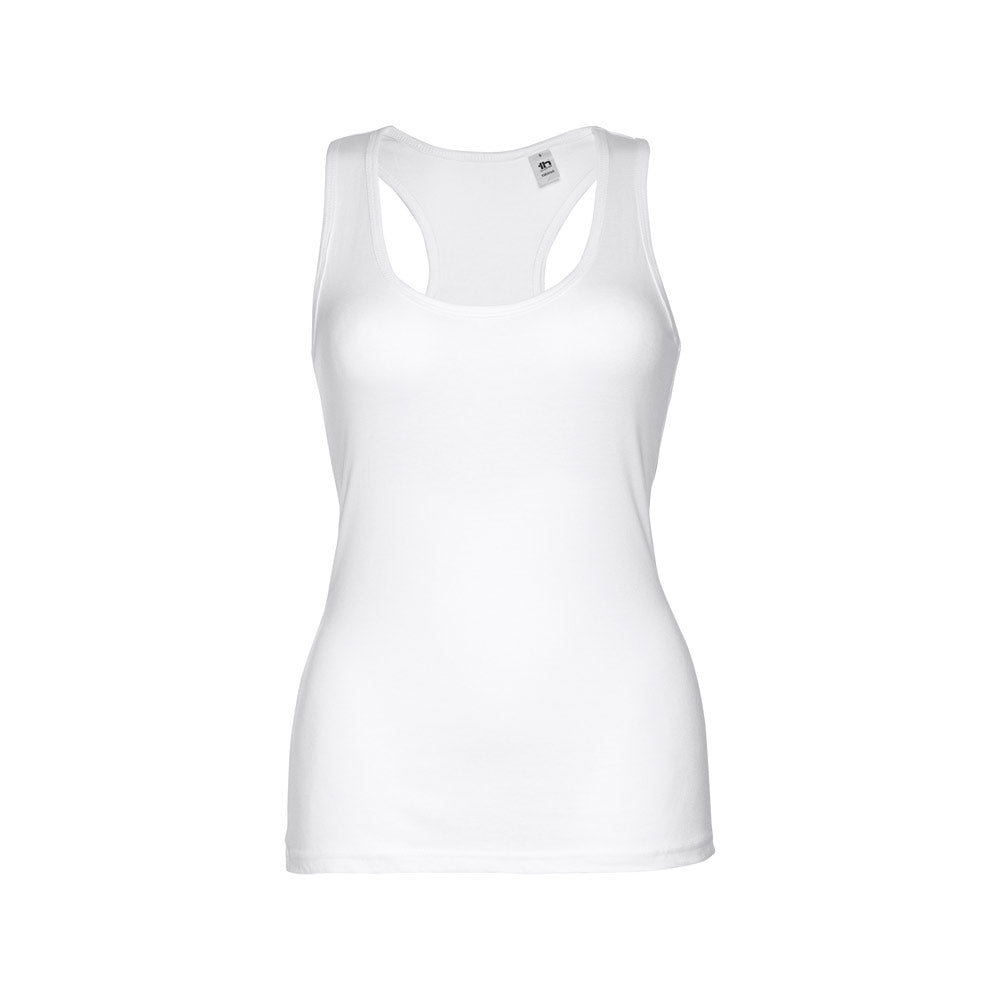 THC TIRANA WH. T-shirt sem mangas para senhora em algodão. Cor branca