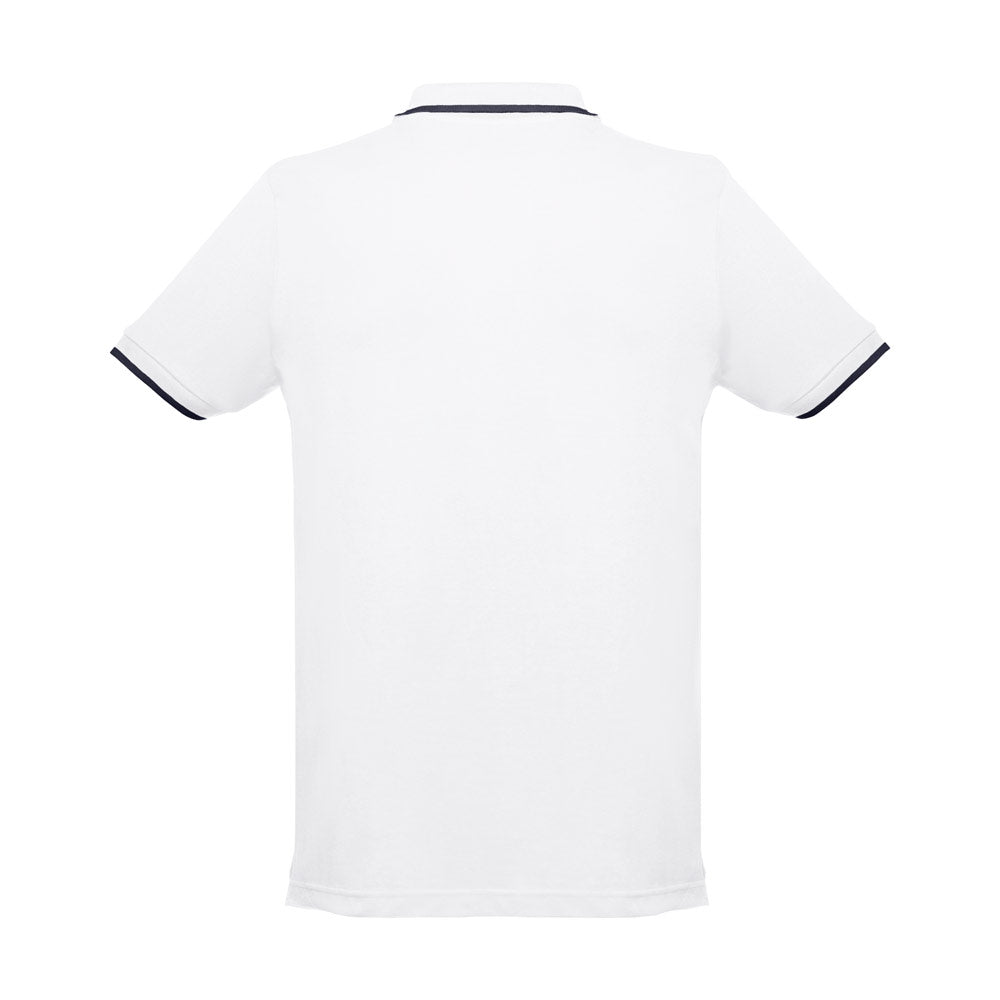 THC ROME WH. Polo bicolor para homem em algodão. Cor branca
