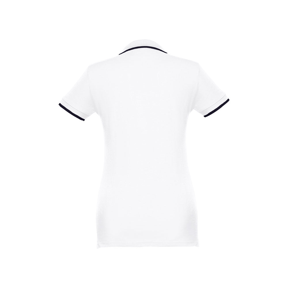 THC ROME WOMEN WH. Polo bicolor para senhora em algodão