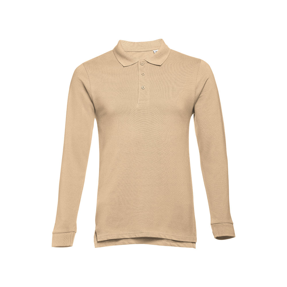 THC BERN. Polo de manga comprida para homem em algodão cardado