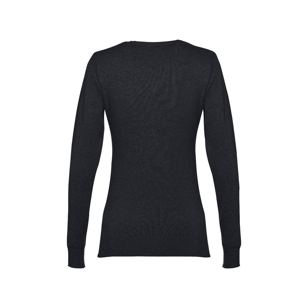 THC MILAN WOMEN. Pullover com decote em" V" para senhora em algodão e poliamida
