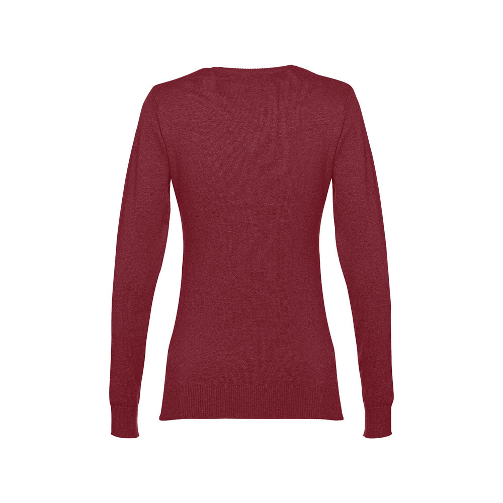 THC MILAN WOMEN. Pullover com decote em" V" para senhora em algodão e poliamida