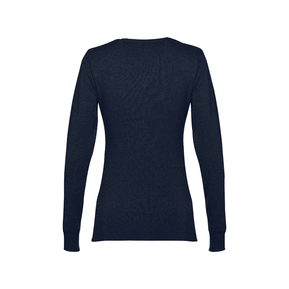 THC MILAN WOMEN. Pullover com decote em" V" para senhora em algodão e poliamida