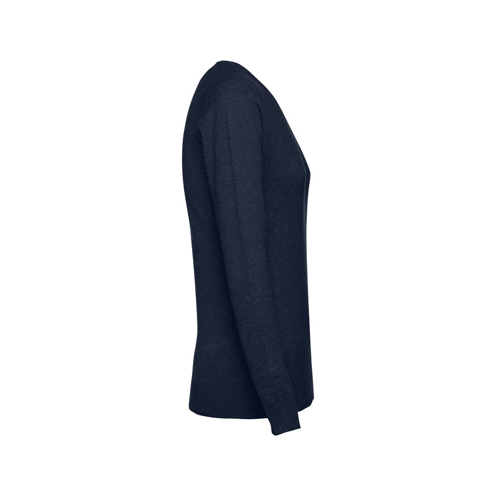 THC MILAN WOMEN. Pullover com decote em" V" para senhora em algodão e poliamida