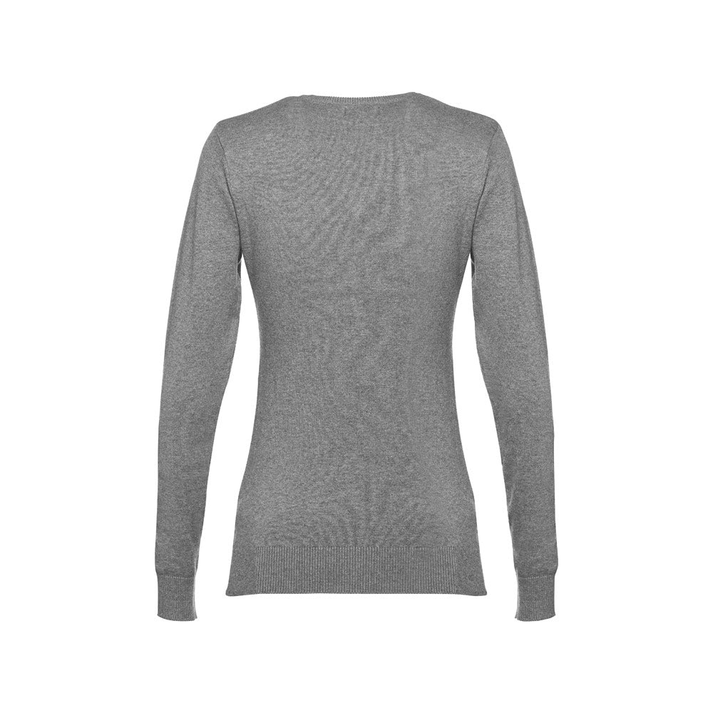 THC MILAN WOMEN. Pullover com decote em" V" para senhora em algodão e poliamida