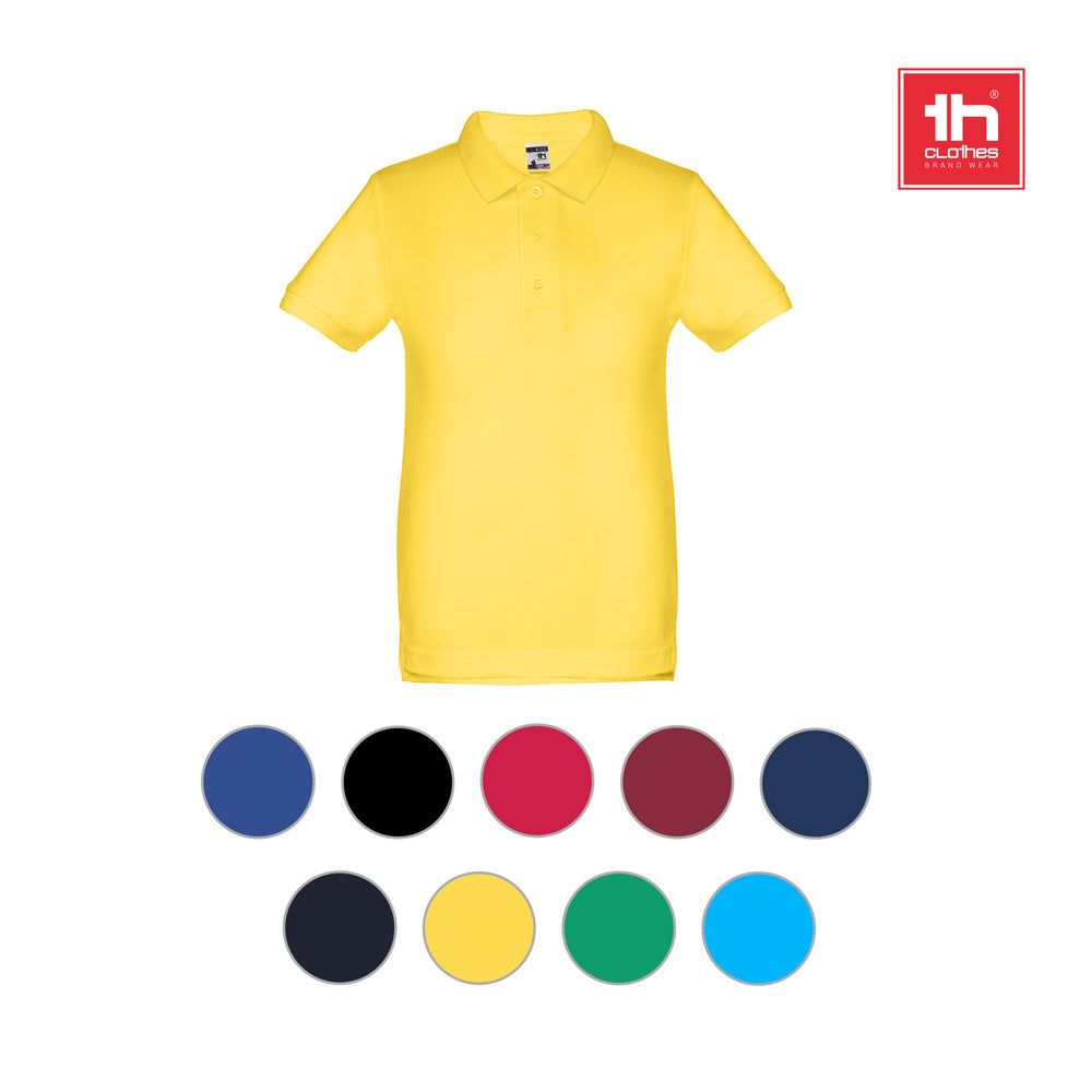 THC ADAM KIDS. Polo para criança (unissexo) de manga curta em algodão