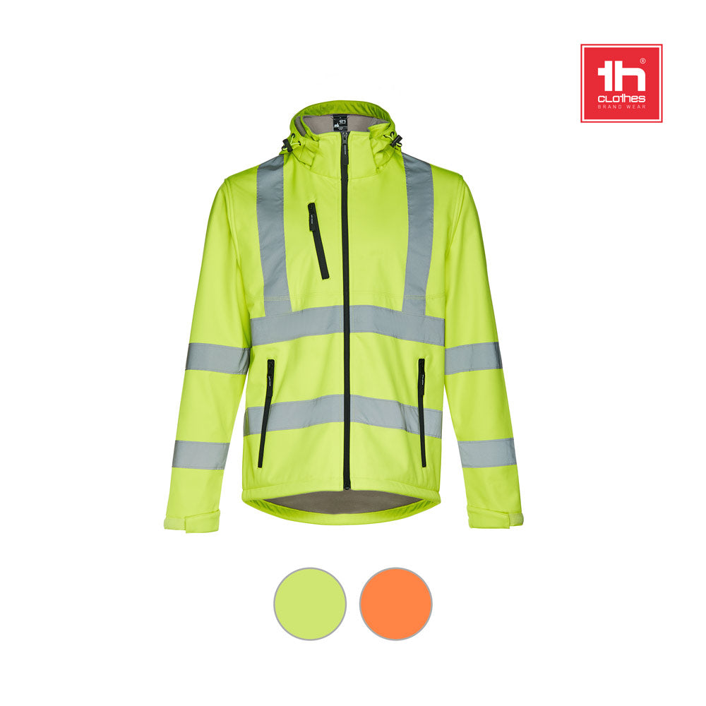 THC ZAGREB WORK. Casaco unissexo softshell de alta-visibilidade