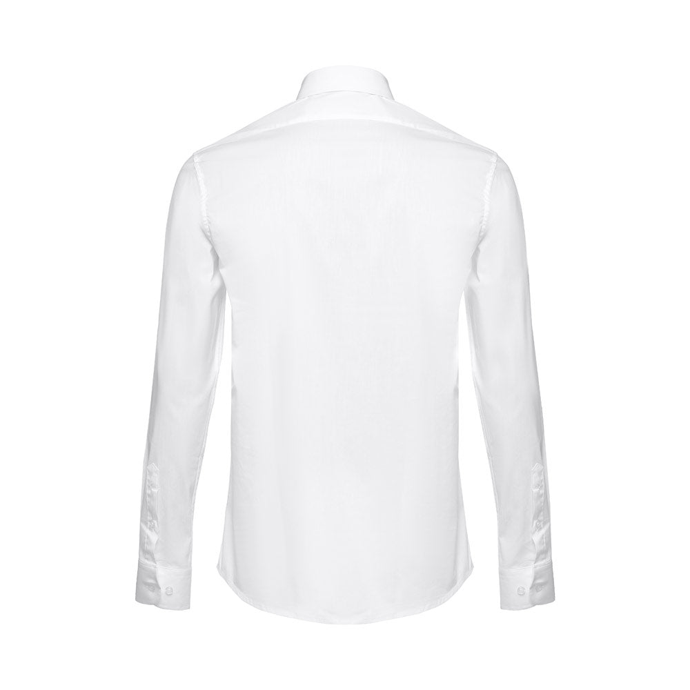 THC PARIS WH. Camisa popelina de manga comprida para homem. Cor branca