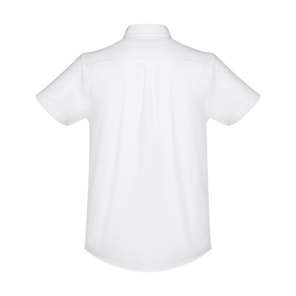 THC LONDON WH. Camisa oxford de manga curta para homem. Cor branca