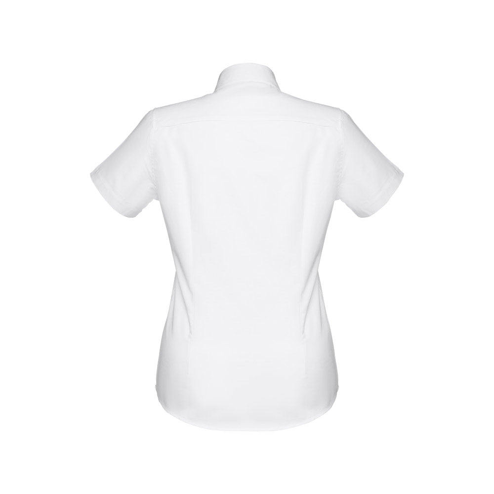 THC LONDON WOMEN WH. Camisa oxford de manga curta para senhora. Cor branca