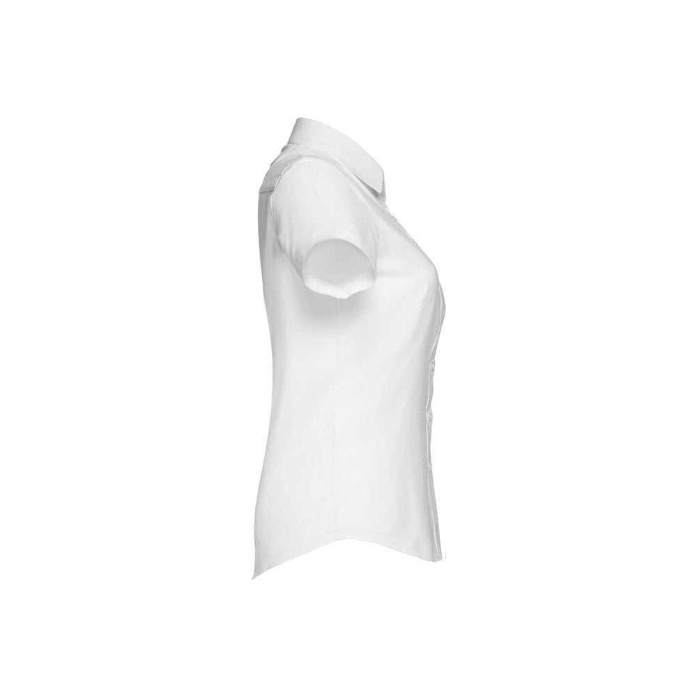 THC LONDON WOMEN WH. Camisa oxford de manga curta para senhora. Cor branca