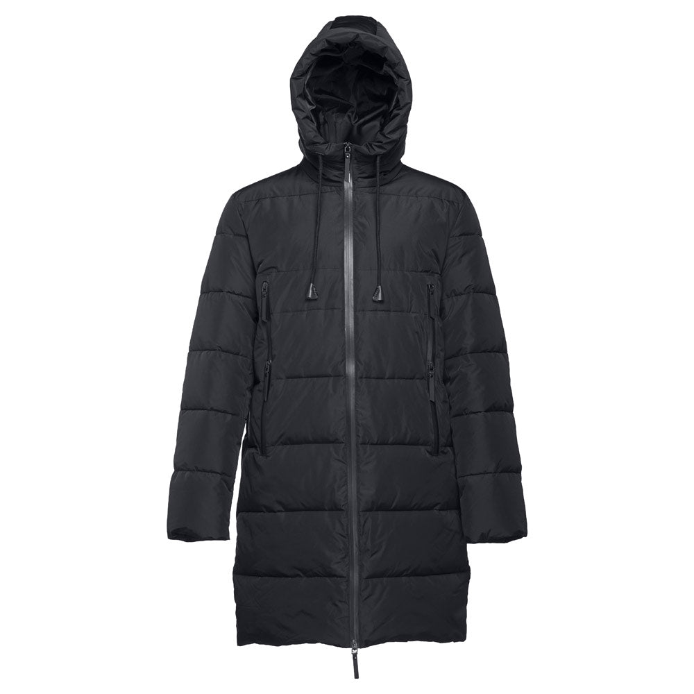 THC BRUSSELS. Parka longa unissexo acolchoada