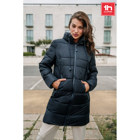 THC BRUSSELS. Parka longa unissexo acolchoada