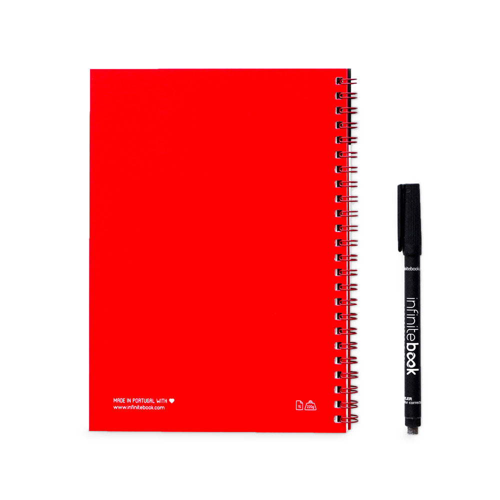 INFINITEBOOK PLAIN A5. "Infinitebook" com capa flexível e 15 páginas lisas estilo quadro branco